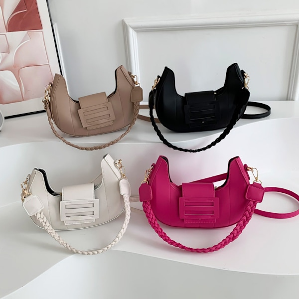 Cross-Border Special-Interest Design Crescent Bag För Kvinnor 2024 Vår Ny Trendig Underarm Bag Mångsidig Handväska Axelväska Khaki