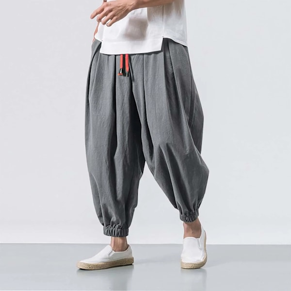 2024 Ny Mote Snøring Harem Bukser Menn Baggy Joggebukser Japansk Menn Skrive Brede Ben Bukser Mann Casual Lo. Bukser GY1 XL