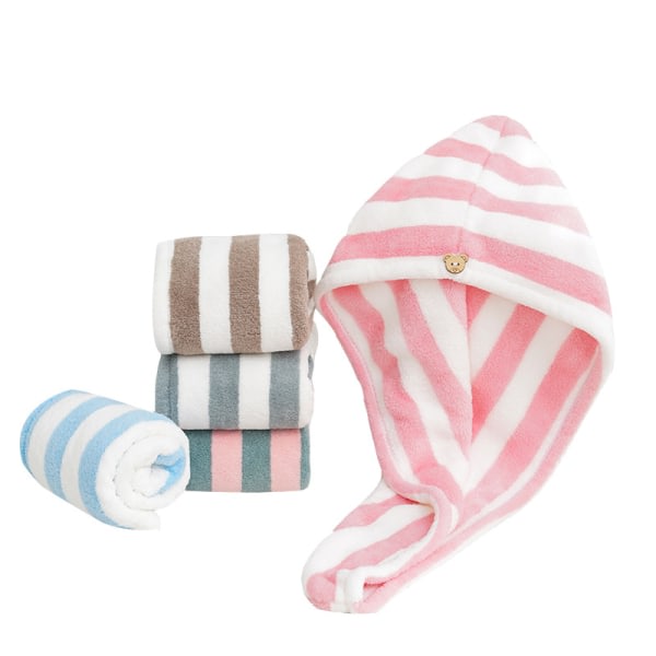 2X Cap mössa Cap Badrumsmössa Cap Stripe Cap Scarf Rosa