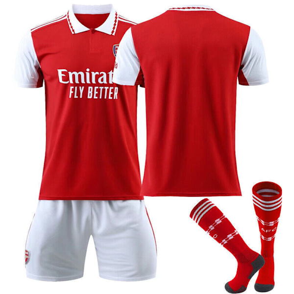 Uusi Pojat Lapset Jalkapallo Puku Lyhyt Paita Sukka Sarja Jalkapallo arsenal koti puku tyhjä arsenal home kit blank 26/(10-11 years)