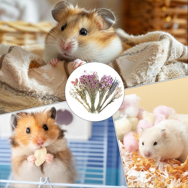 Blomstrete Hamsterbur Tilbehør, Blomster Høy Seng for Løpemus C