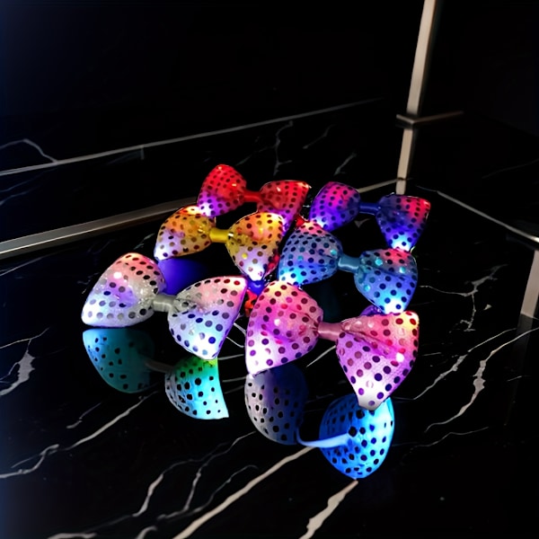 2 stk LED-paljettfluer, ny dekorasjon for dansefester, rekvisita for festfluer for menn Yellow 2pcs