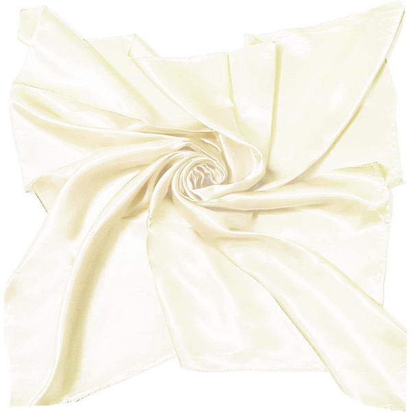 Spegel Mode Stor fyrkantig Vanlig Nautical Huvud Hals Scarf Wrap Lovely Colors Shiny White