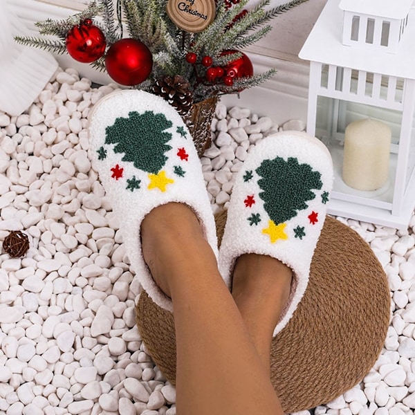 Roliga älg-tofflor för mysig komfort i sovrummet till jul Christmas tree F 36/37 EU