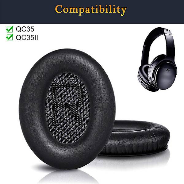Vaihtokuulokkeiden pehmusteet Bose QuietComfort 35 (qc35) & Quiet Comfort 35 Ii (qc35 Ii) kuulokkeille {DB Tummansininen Dark Blue