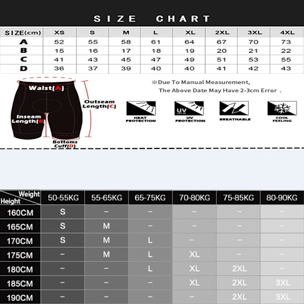 Cykelshorts, cykelbukser med tre lommer, herre sommervej bjerg b sort black L