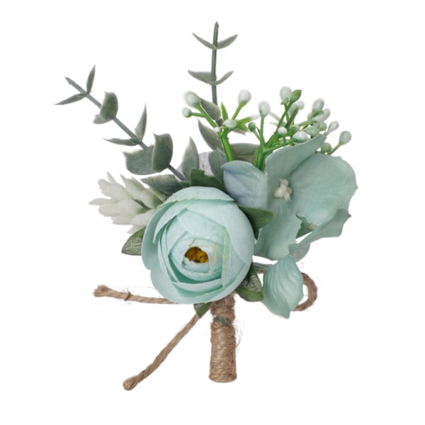 1 Bukett Blomsterdekorasjon Kunstig Lett Stell Vakker Anti Fade Brud Boutonniere Corsage Bryllupstilbehør Jikaix Grønn Green