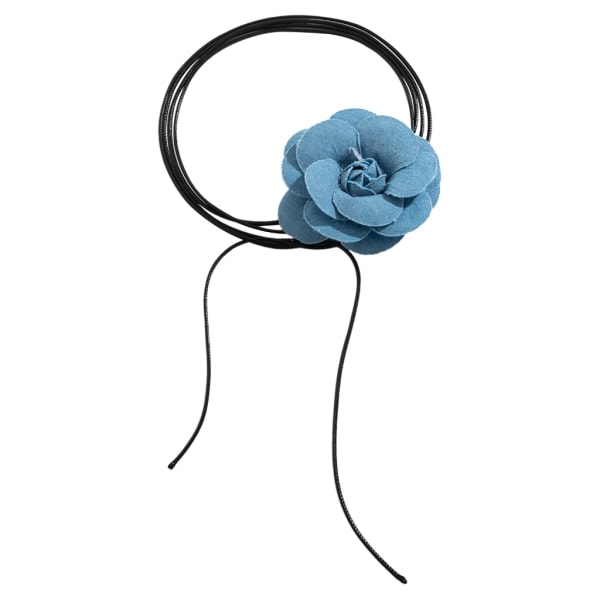Bohemian Denim-Jean Choker Halsband Y2K Elegant blomsterkrage Nyckelbenskedja Y2K Halsband för Cowboy Cowgirl