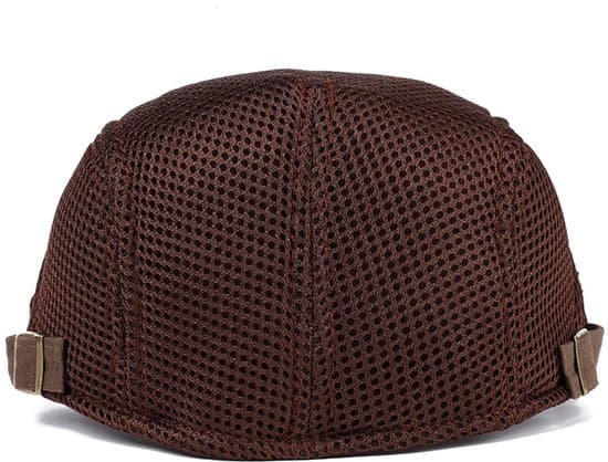 Herre Flat Cap, Åndbart Mesh, Justerbart Spænde, Solskærm, Golf, Gåture Og Rejser, Sort, 55-60 cm