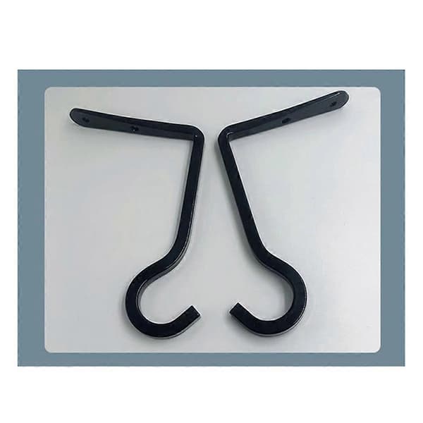 2-pack koukkuja ripustukseen, 20 cm metallinen kasvin ripustin ulkokäyttöön musta_max