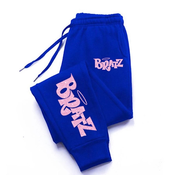 Bratz Rosa Tryk Mænd Kvinder Bukser Lomme Springende Svæve Leggings Baggy Gym Jogger Spårslæp Snøre S Brukspare Blå-JJ0518-DX L