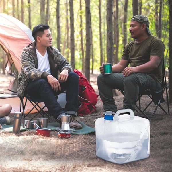 Vikbar Vattenbehållare med Kran, Hopfällbar Dricksvattenbehållare för Camping, Nödsituationer 10 L