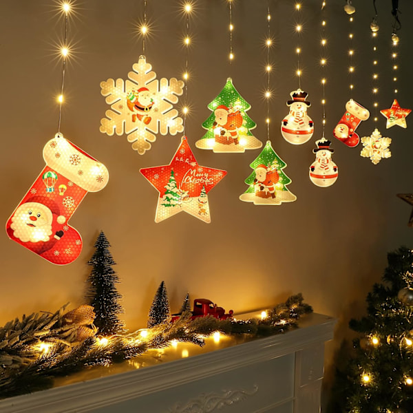 3m x 0.65m Julgardiner med Lys, USB LED-Lyslenker for Innredningsdekorasjon 3 m/3d 3 m/3d