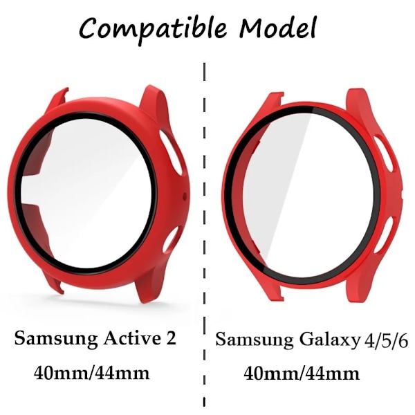 20 mm Remfodral för Samsung Galaxy Watch 4/5/6 40 mm 44 mm Band för Galaxy Klocka Active 2 40 mm 44 mm Skyddande Stötfångare Lila Active 2 40 mm
