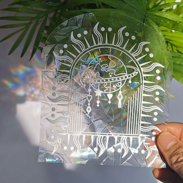 3D Regnbåge Effekt Fönster Klistermärken Katt Stjärna Sol Blomma Dekor Diy Glas Konst Väggdekaler För Hem Inredning Regnbåge Prisma Skaparen RPS066