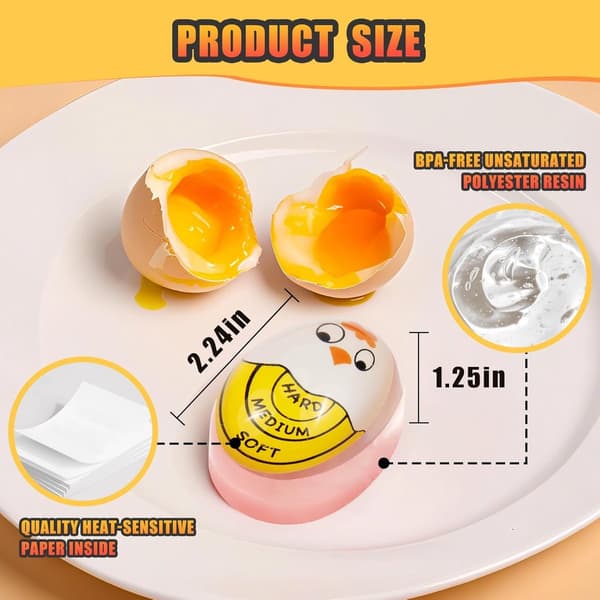 Egg Timer - Fargeendrende Egg Timer - Eggkoker - 2 Stykker - Kjøkkentimer - Egg Kjøkkentimer