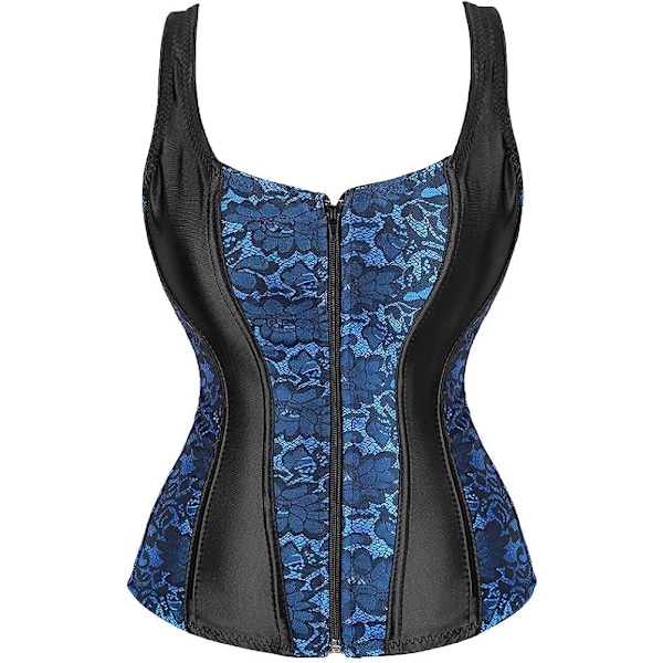 Naisten korsetit Overbust Bustier Top Gothic Sexy Olkapää 2928blue 5XL 2928blue 5XL
