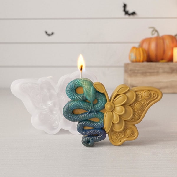 Perhosen muotoinen silikonimuotti - Lievity Butterfly Shape Candle Making Molds - Muotit saippuan, auton avaimenperän, kynttilän, koristeen, veistoksen tekemiseen fjäril orm