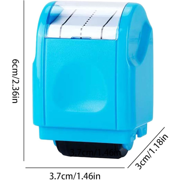 2 stk. håndskriftøvingstempler, lærerrullestamp for engelsk skriving blue