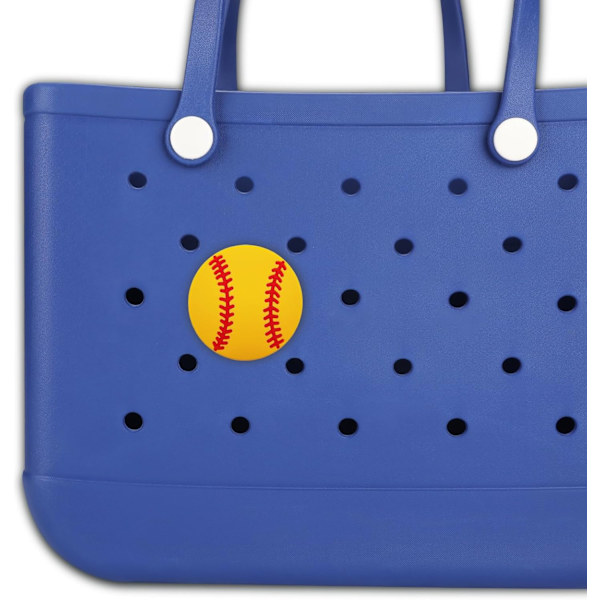 Bogg Bag-berlocker - Dekorativa tillbehör för strandväska, Gul Basebollberlock Yellow baseball