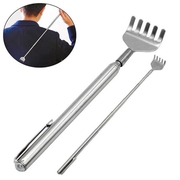 /Hc/2-Pack - Teleskopisk Ryggkliare - Klia din Rygg - Upp till 52cm Silver