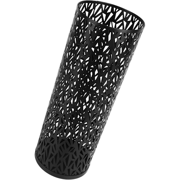 Paraplyholder i metal, stående paraplystativ til entreen, hul rund paraplyholder, organisering til kontorindretning til hjemhotel (stor) Svart Stor