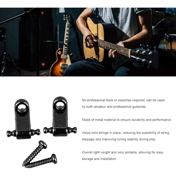 Guitar String Retainer, Tree Standard Roller String Guides Metal Elektrisk Gitarr String Guide Retainer Byte (Svart) Svart