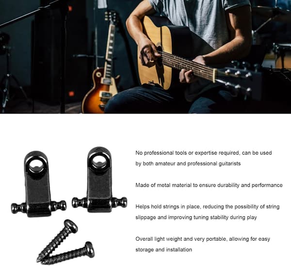 Stränghållare för elgitarr, Tree Standard Roller String Guides Metal Elektrisk Gitarr String Guide Retainer Byte (Svart) Svart