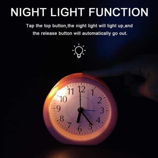 Vækkeur, 4 tommer Super Silent Non Ticking Small