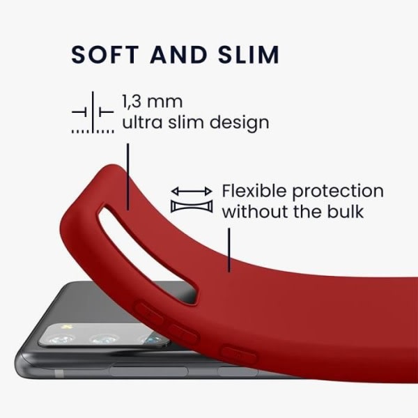 CQBB Rött silikonfodral för Samsung S20 FE + 2 skärmhärdade glasögon