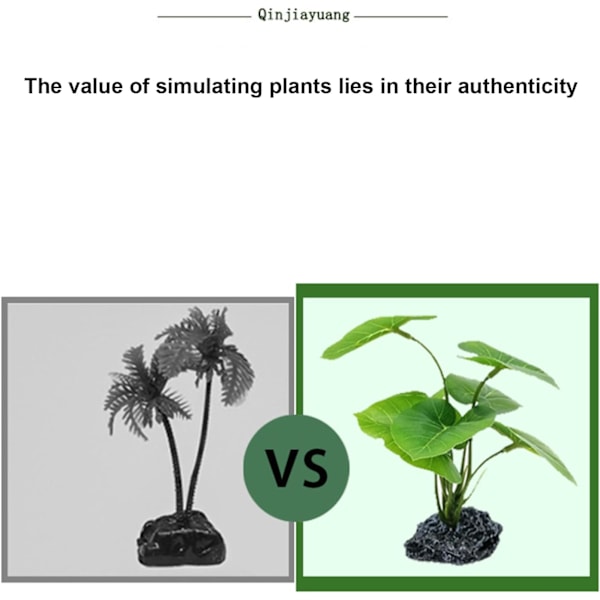 5-delt sett med kunstige planter for akvarium med grønn kunstig tang og vannplanter – berik akvariet ditt med realistiske ornamenter Taroblad
