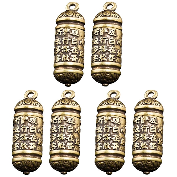 6 stk. Messing nøglering vedhæng messing amulet vedhæng nøglering hængende pynt