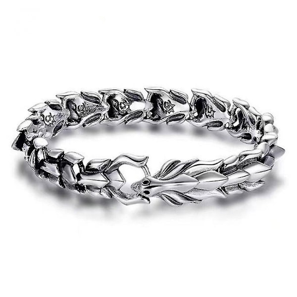 19cm Vintage Punk Armbånd til Mænd Rustfrit Stål Dragon Link Ch