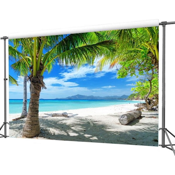 7x5ft Trooppinen kesäranta Valokuvaustaustat Havaijilainen Luau Juhla Sininen Taivas Meri Tausta Ulkokuvaukseen