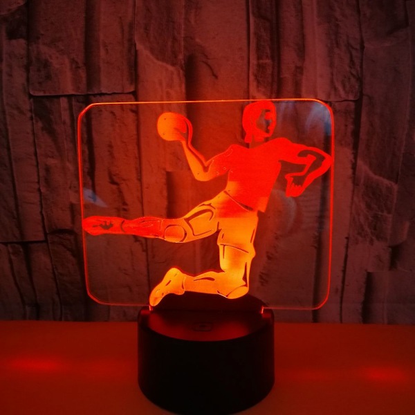 Handboll Nattlampa, 3D Illusion LED-lampa, 7 Färger Dimbar