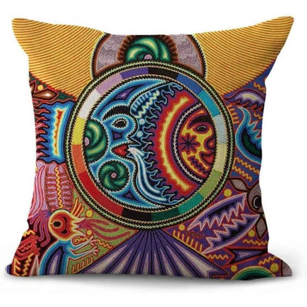 4 kappaletta pellavapäällisiä tyynynpäällisiä meksikolainen koristetyynynpäällinen sisustus neliö 18x18 tuumaa tyynyliinat tyynynpäällinen sisustus
