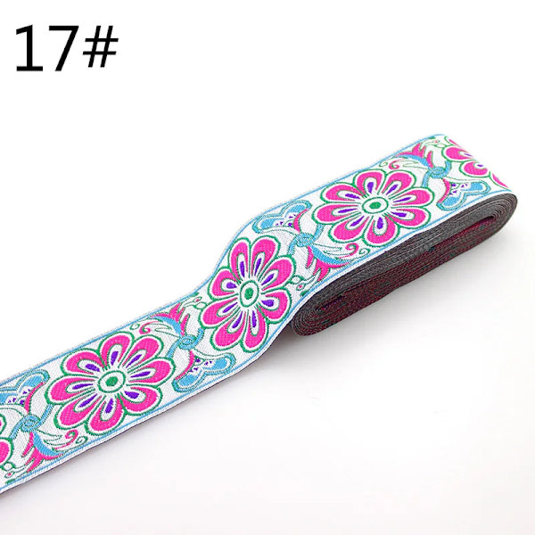 5 Yard/Del Bredd 5Cm Nationell Broderi Ribbon Spets Tyg Vävda Näpp För Kläder Diy Handgjorda Aca Försäkring 17 5yard