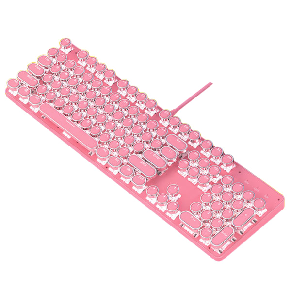 CQBB Riktigt mekaniskt tangentbord Söt tjejigt hjärta Rosa 104 tangenter LED-bakgrundsbelyst speltangentbord för spel-Sakura Pink Punk Edition