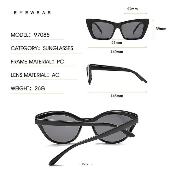 Trendiga Uv400 Skydd Square Modeaccessoarer Nyanser Cat Eye Solglasögon För Dam Solglasögon män