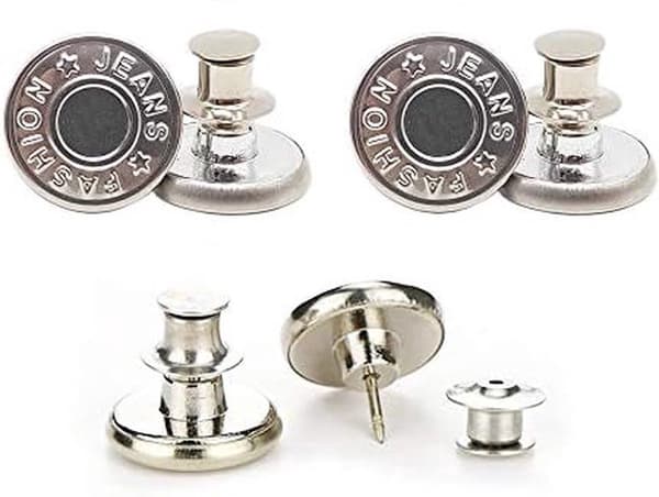 Jeansknapp med klick | Jeansknappar | Knappbyte | Jeansknapp | Silver | 10 stycken