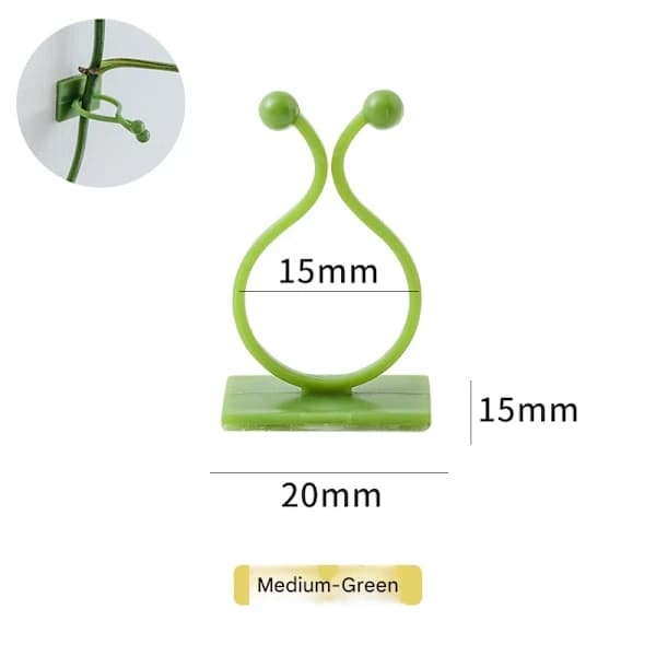 50-pak selvklæbende planteklemmer til klatreplanter og kabelstyring, vægmontering, grøn medium Green Medium