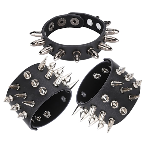 3 st Punk Nitar Rivet Armband Personlig Armband Manschett Retro Metall Armband