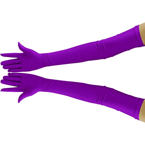 20,1 tuuman pitkät venyvät spandex-oopperakäsineet, kyynärpään yli (musta) Violet Large