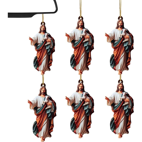 Set med 6 Akryl Julgranspynt, Unika Semesterdekorationer för Trädet B