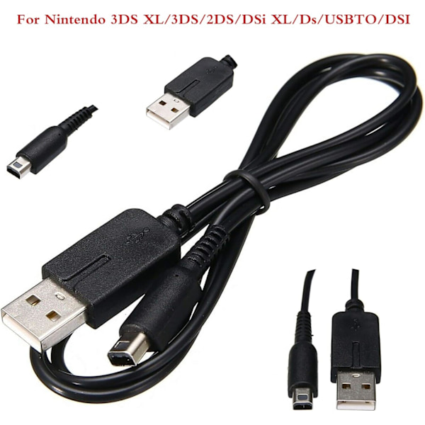 USB-lader strømledning erstatningsladekabelkontakt for Nintendo 3DS XL/3DS/2DS/DSi XL/Ds/USBTO/DSI