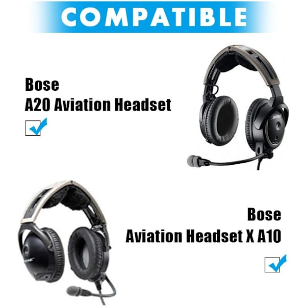 A20 Headset Replacement Ear Pads for Bose Aviation Headset X A10 A20 (Black)