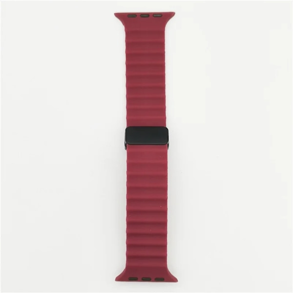 Magnetisk spänne för Apple Watch Band Ultra 2 49mm 45mm 44mm 40mm 41mm 38 42mm Silikonarmband iWatch Series 7 6 3 se 8 9 Wine Red 38mm 40mm 41mm