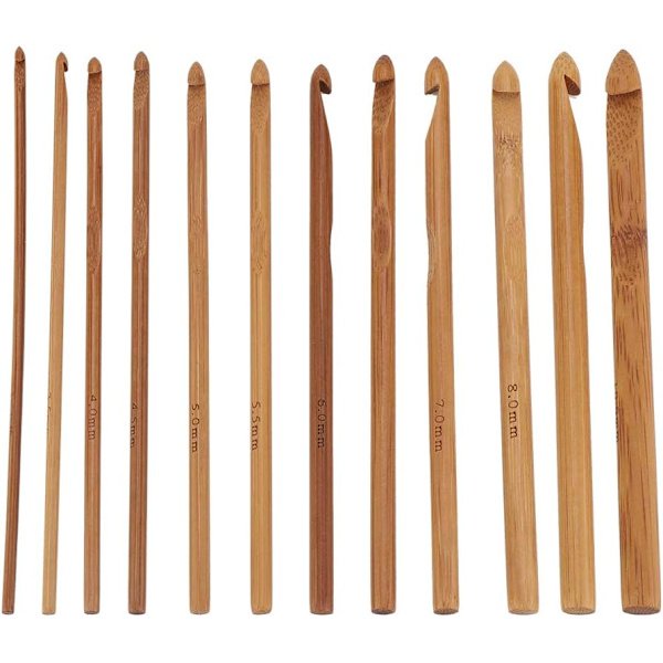 20 st/parti virkade krokar nålar bambuhandtag väv sömnad verktyg set kit kit