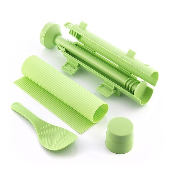 5-delars Sushi Set / Rullare - Allt för att förbereda Sushi Green Grön