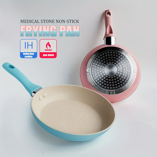 1 stk, Non-stick stegepande, Maifan sten gryde, æg stegepande, rund pandekagepande, til gaskomfur og induktion, køkkenredskaber